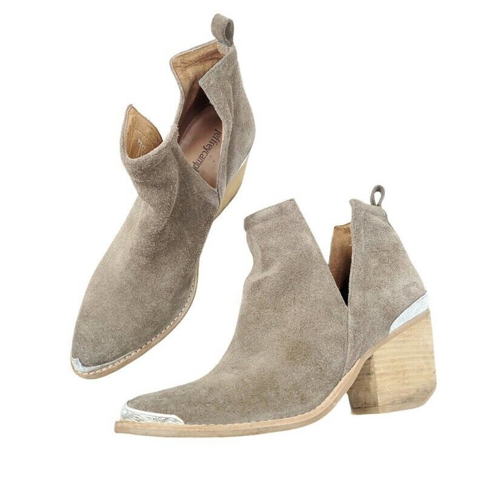 Jeffrey Campbell Womens Boots Cromwell Taupe Brown Suede Ankle Western Shoes 7
